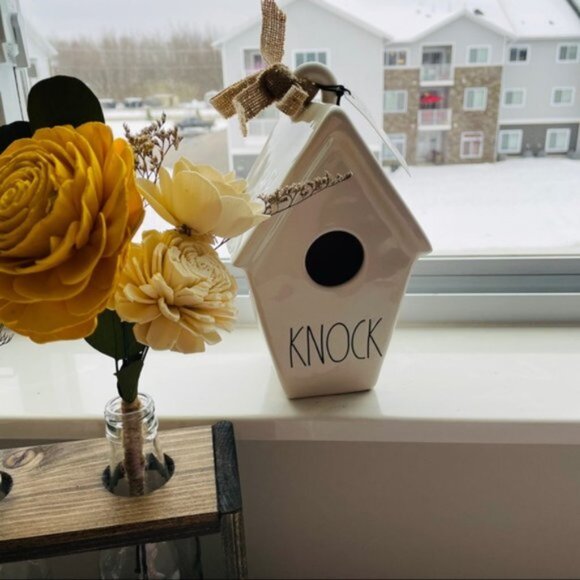 Rae Dunn | Knock | Cream Ceramic Birdhouse - Picture 4 of 9
